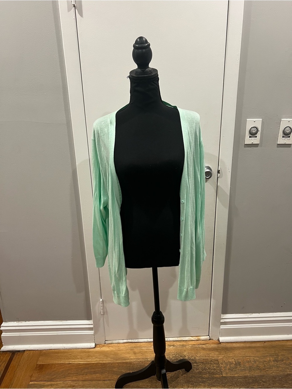 Workshop Republic Clothing Mint Green Lightweight Open Cardigan